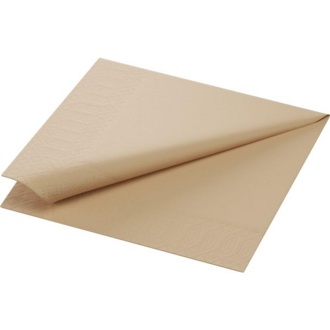 Frokostservietter i 1-lags tissue, natural brown, dispenserfold 16,5 x 8 cm, 750 stk pr. pakke