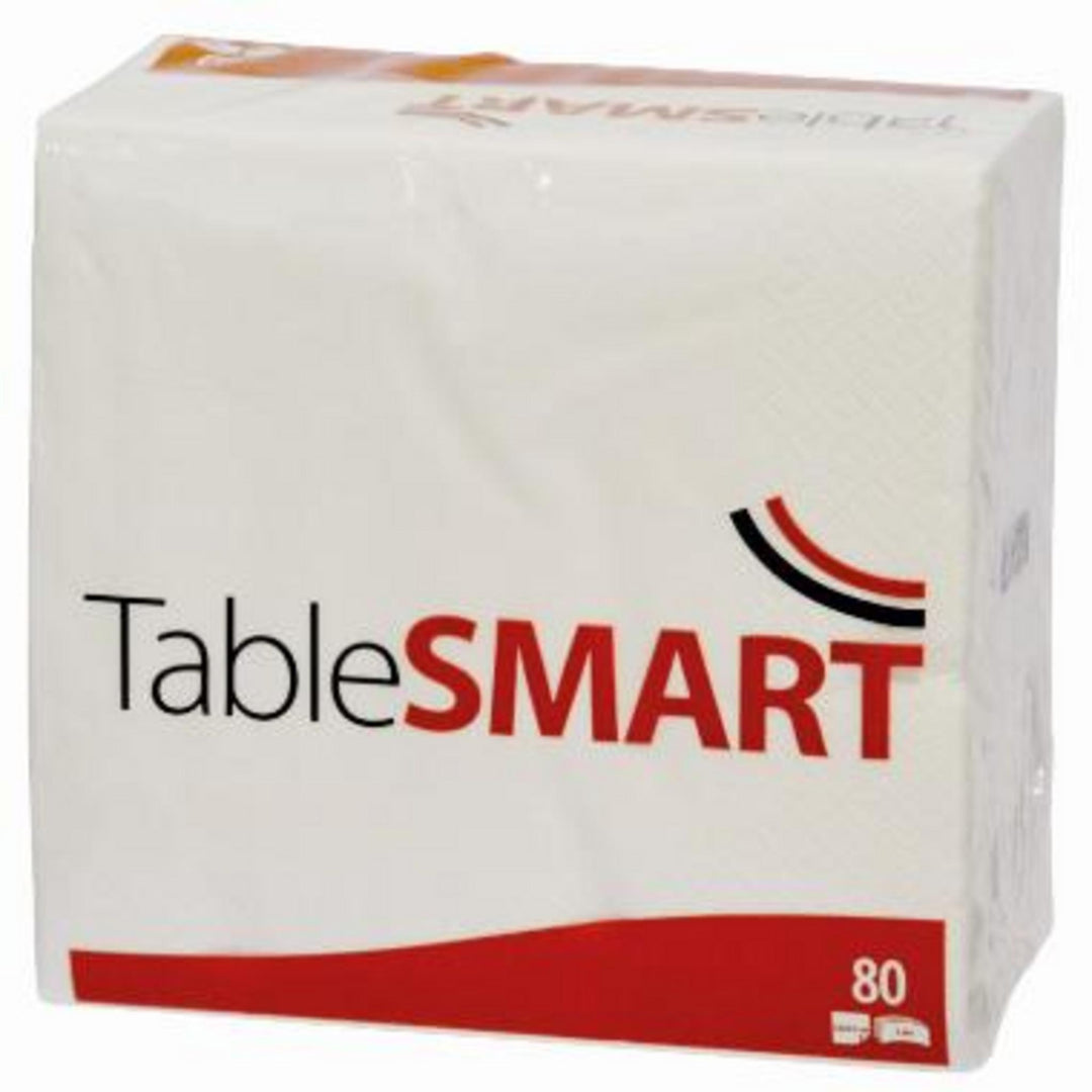 Servietter i hvidt papir, 3-lags 33x33 cm, til frokostbord og buffet, TableSMART serie