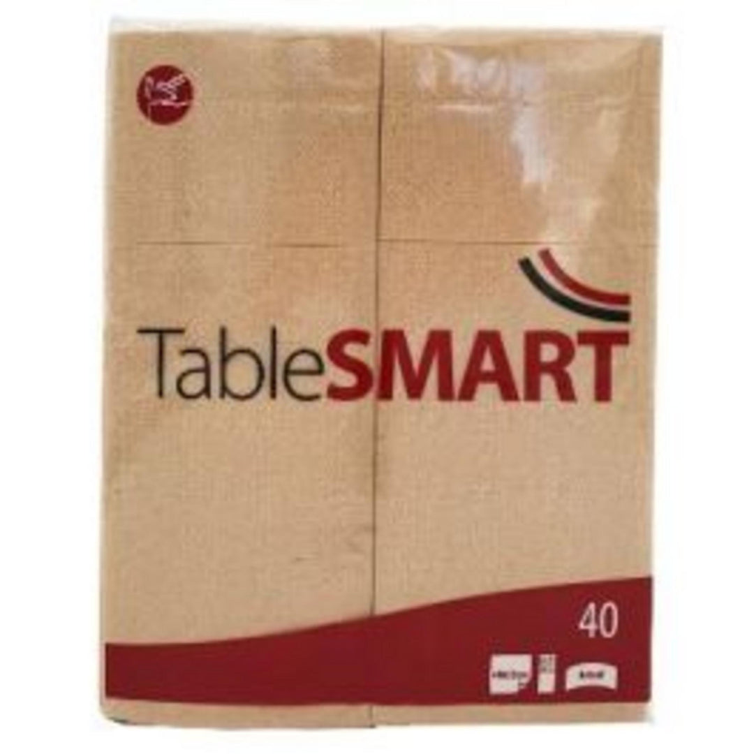 Serviet til bestik i naturfarvet airlaid, 40 x 32 cm, pakke med 40 stk