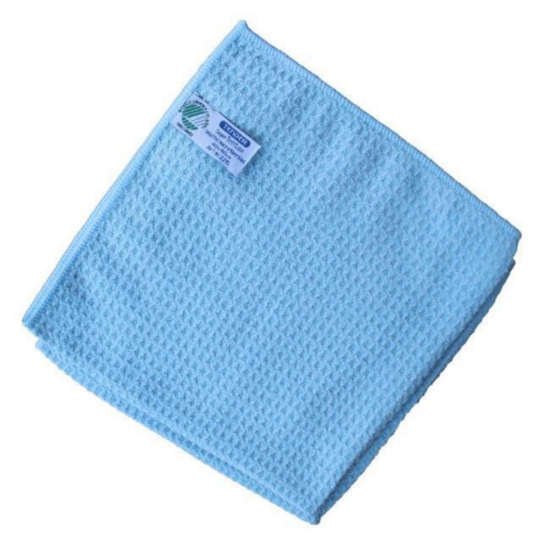Køkkenklud i lyseblå waffle-væv microfiber 40x40 cm, høj absorbering og skånsom rengøring
