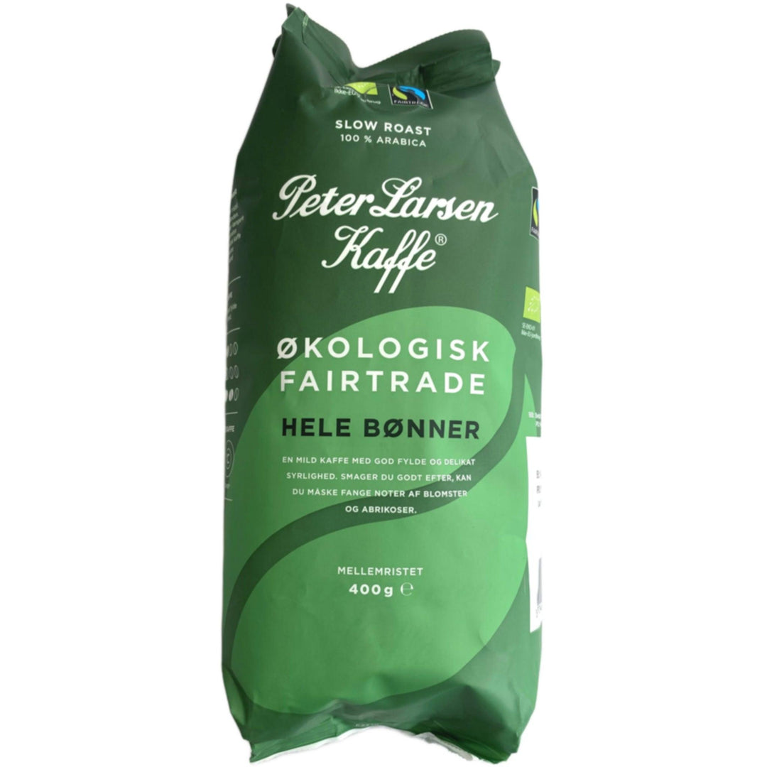 Kaffebønner Peter Larsen Kaffe økologisk Fairtrade, hele bønner, 400 g pakke