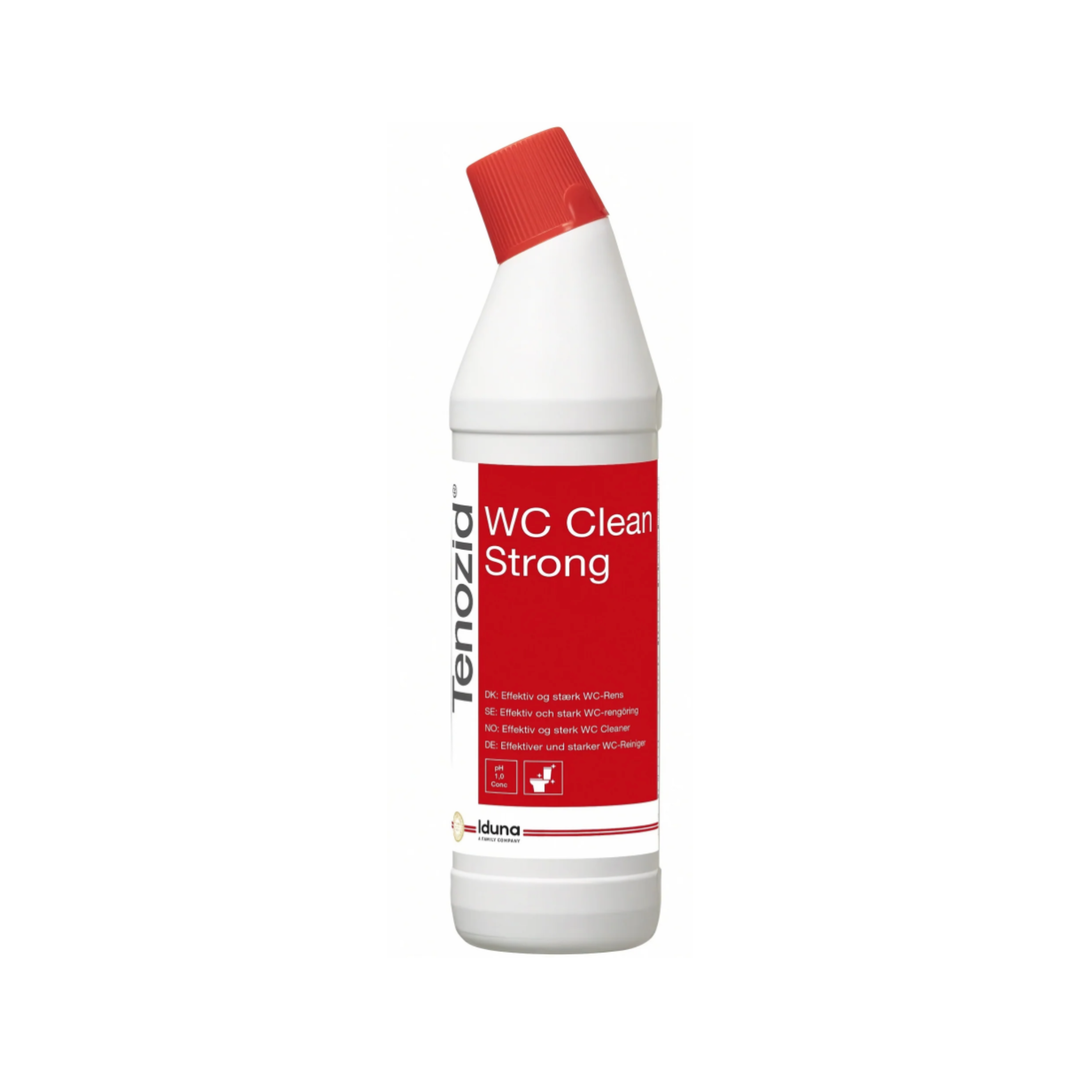 Stærk WC-rens 750 ml. Fjerner bakterier og kalk. Desinficerende effekt. Efterlader porcelæn og stål blankt. Skal virke i 5 minutter.