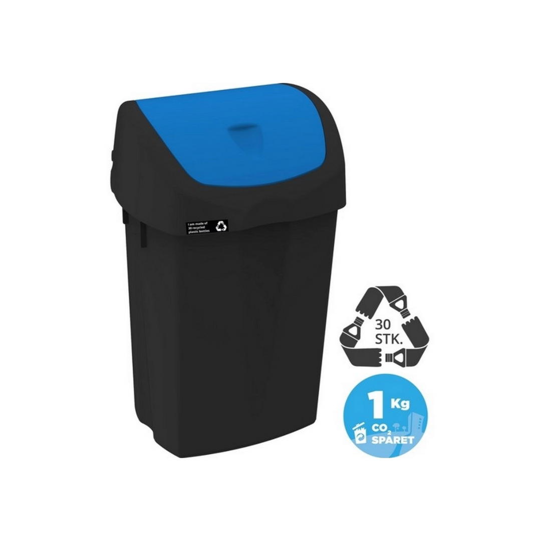 Affaldsspand m. vippelåg NRW Blå, 25 ltr. Bæredygtig, HACCP-godkendt, let at rengøre.