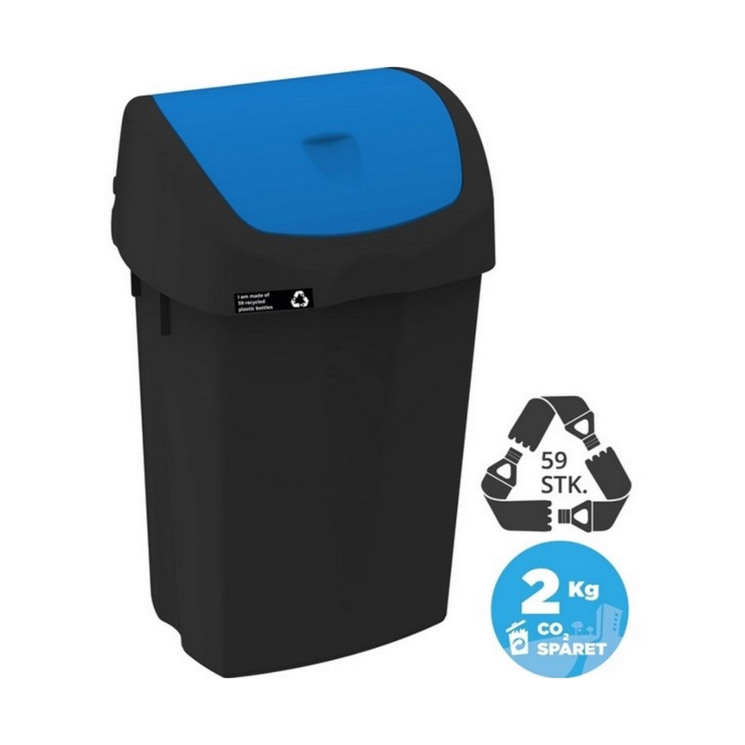 Affaldsspand m. vippelåg NRW Blå, 50 ltr. Bæredygtig, HACCP-godkendt, let at rengøre.
