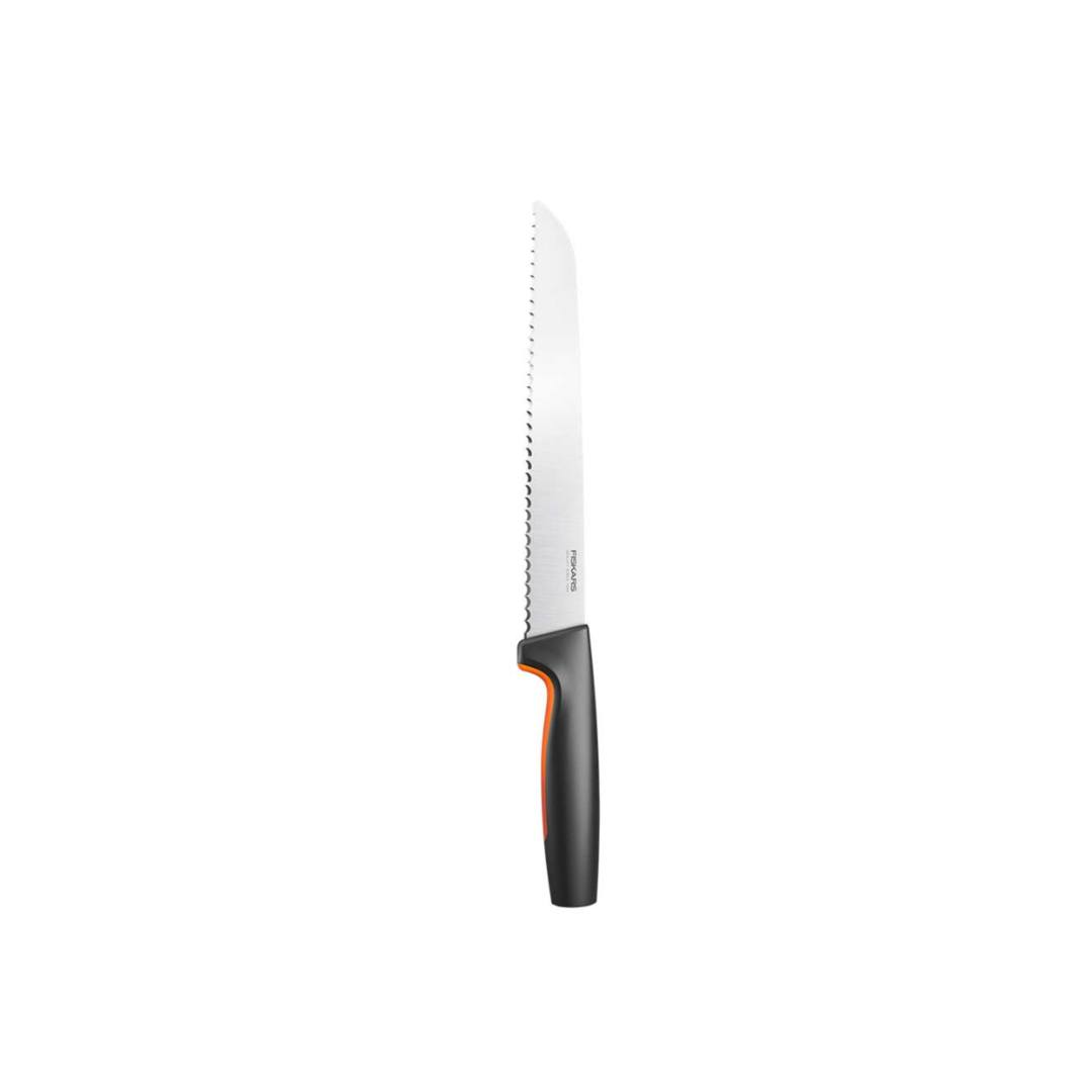 Brødkniv Fiskars, 23 cm – skærer nemt gennem brødskorper, rustfrit stål, tåler opvaskemaskine, 1 stk.