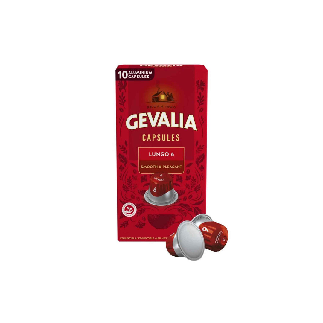 Gevalia kaffekapsler til nespresso, 10 stk, intensitet 6, blød smag med krydrede nuancer, 100 % genanvendelige.