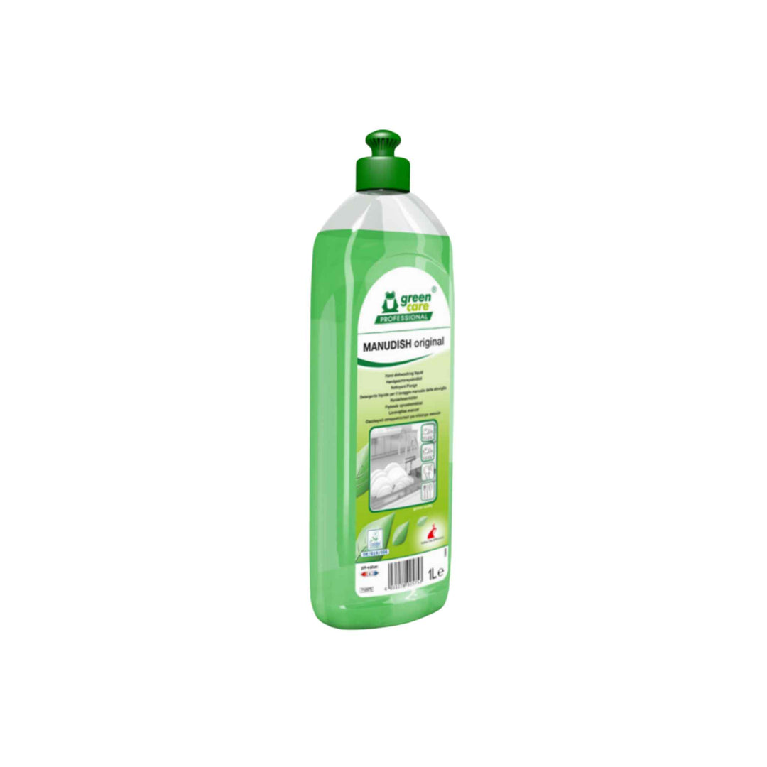 Tana Manudish Original 1 ltr. x 10 stk., svanemærket håndopvaskemiddel uden parfume til effektiv og bæredygtig rengøring.