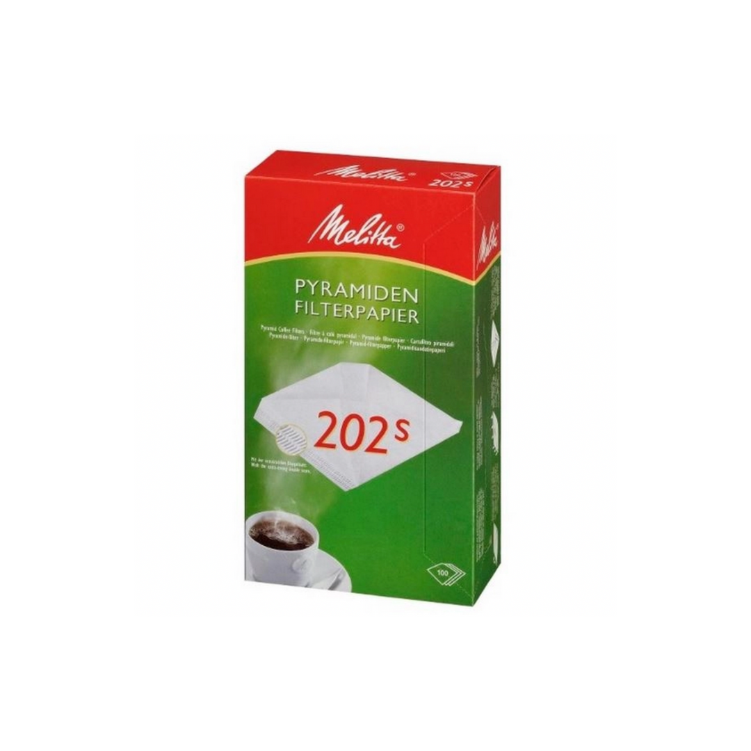 Melitta Pyramide 202 kaffefilter - Pakke med 100 stk.