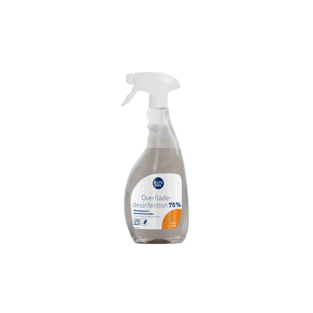 Kiilto Pro Antibac desinfektionsspray 750 ml, 75% ethanol, klar-til-brug, effektiv mod bakterier og vira.