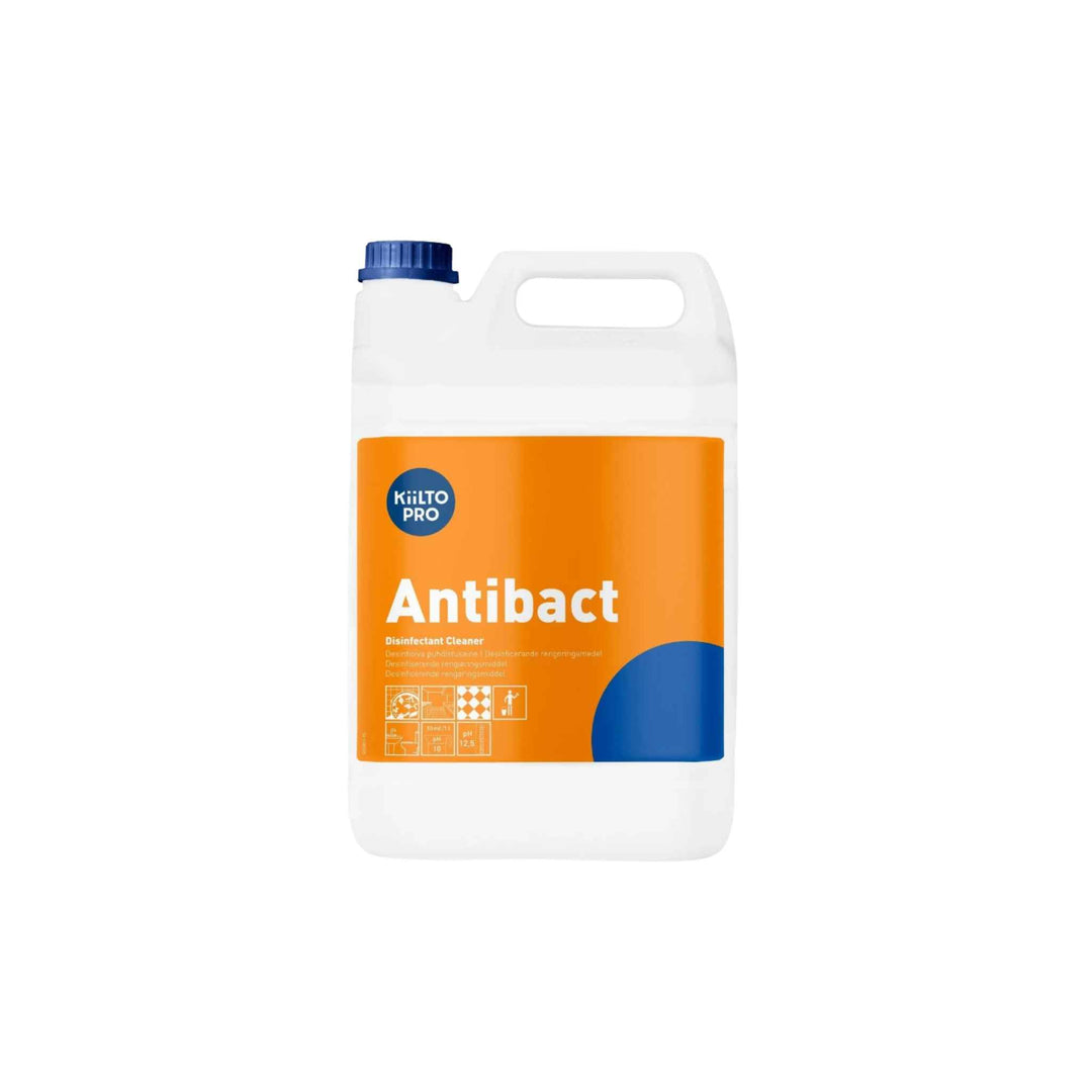 Kiilto Pro Antibact desinfektionsmiddel 5 l, effektiv mod bakterier, svampe og kapselbærende virus.
