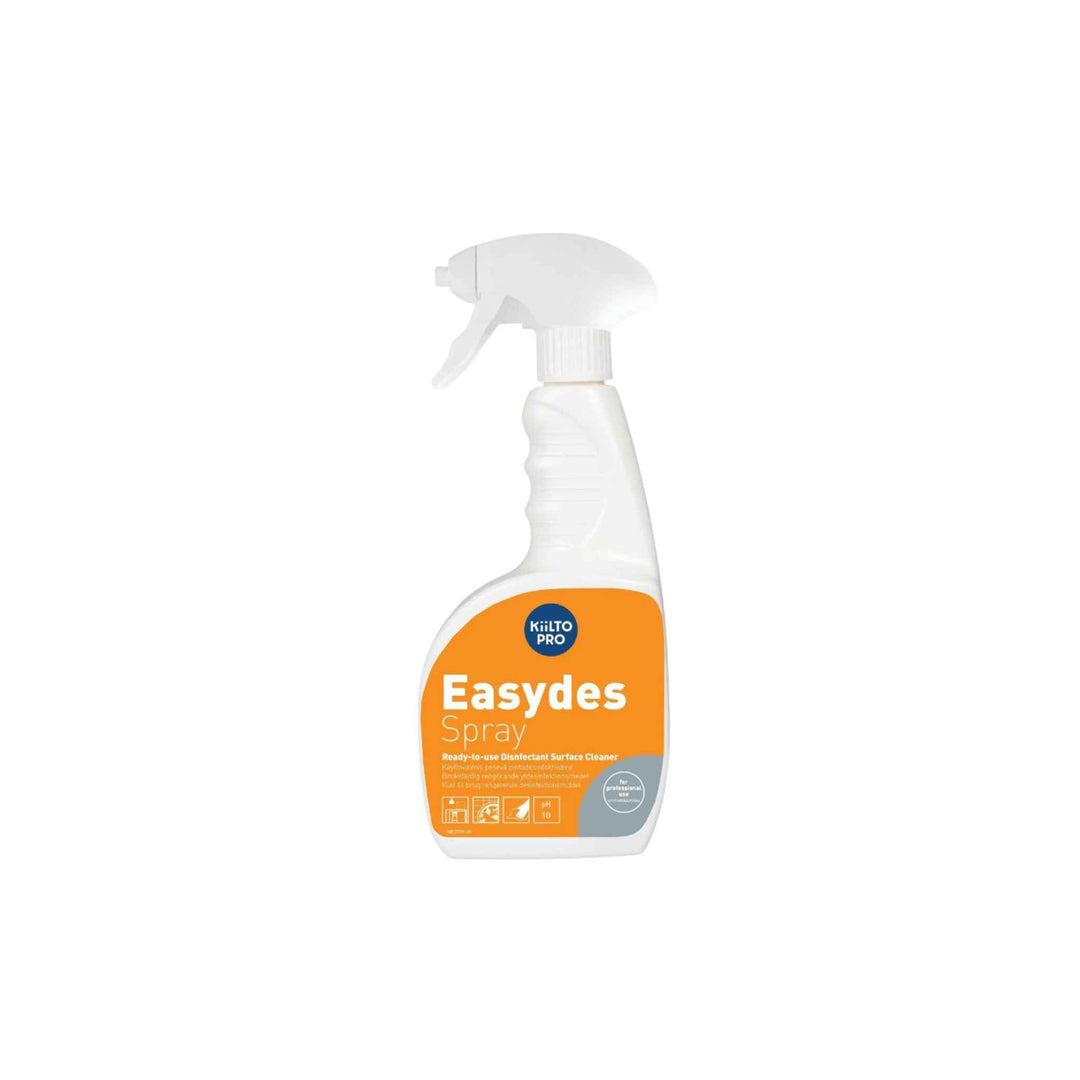 Kiilto Pro Easydes desinfektionsspray 750 ml — ethanol + tensid, hurtig baktericid, virucid og fungicid effekt.