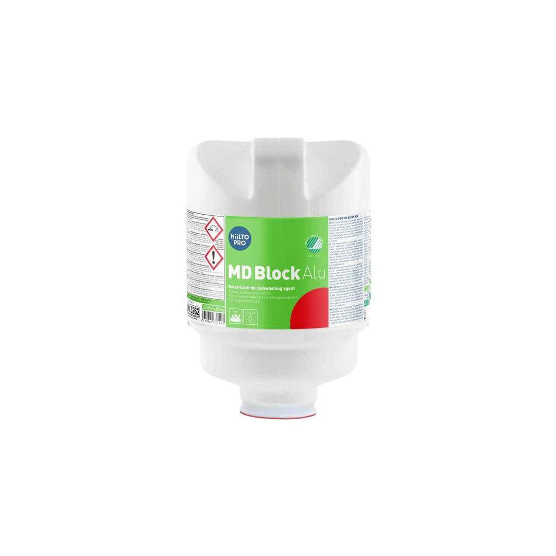 Kiilto Pro MD Block Alu 4,95 kg, maskinopvask til aluminiumsservice, til Kiilto MD-dispenser, Svanemærket.