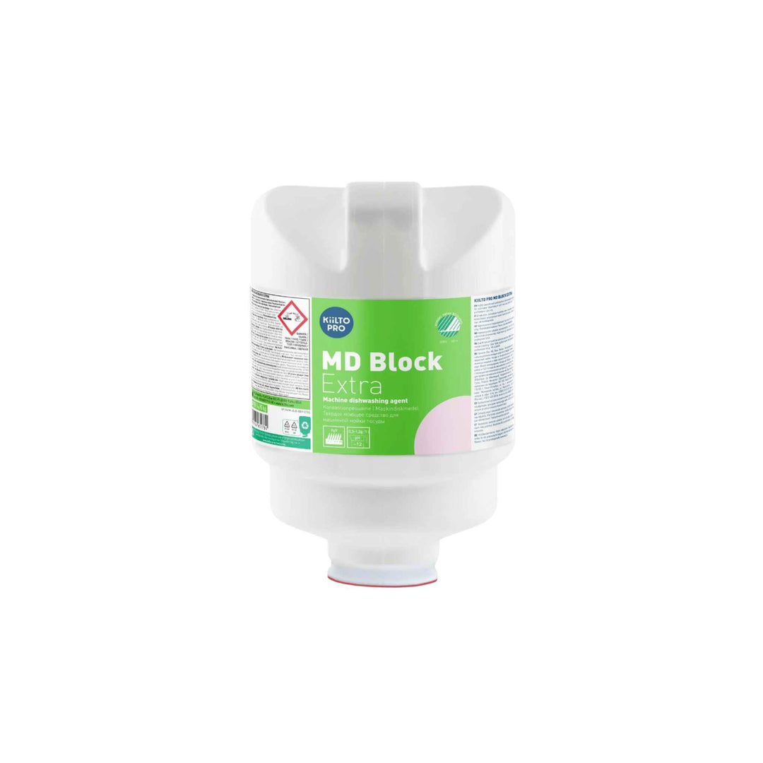 Kiilto Pro MD Block Extra 4,95 kg, maskinopvaskeblok til Kiilto MD-dispenser — kraftfuld mod snavs og kalk, Svanemærket.