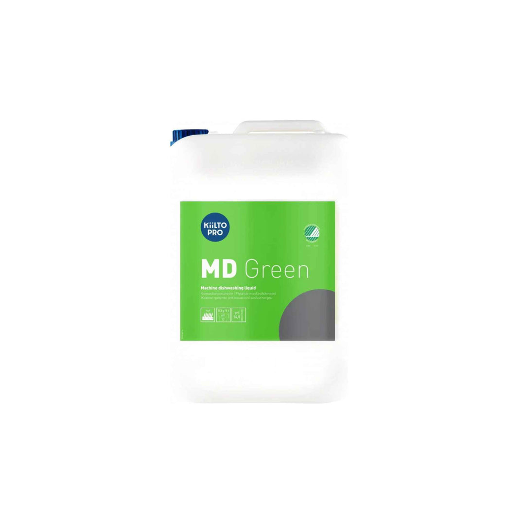 Kiilto Pro MD Green maskinopvask 10 l, stærkt alkalisk, fjerner fedt og snavs, Svanemærket.