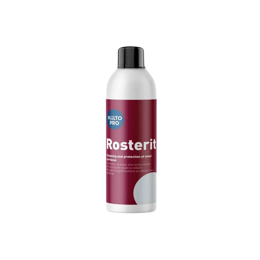 Kiilto Pro Rosterit stålpleje 400 ml, spray til rustfrit stål, fjerner fingeraftryk, polerer og beskytter.