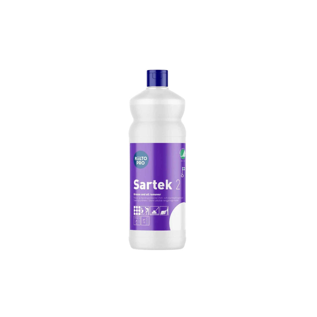 Kiilto Pro Sartek grundrens 1 L, Svanemærket, effektiv mod olie og fedt på alkaliresistente overflader.