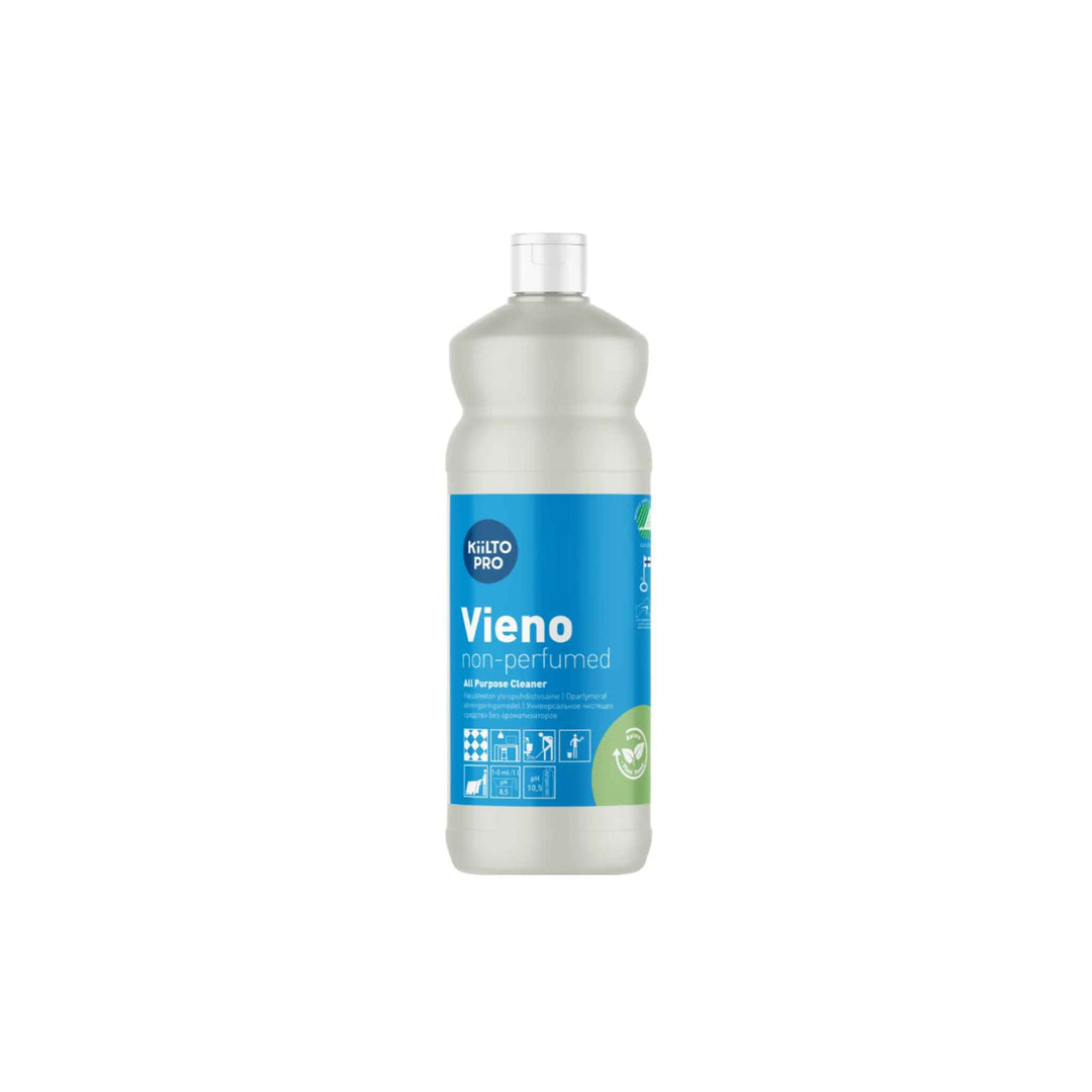 Kiilto Pro Vieno parfumefri 1 L, Svanemærket og Astma-Allergimærket — universalrengøring til hårde overflader.