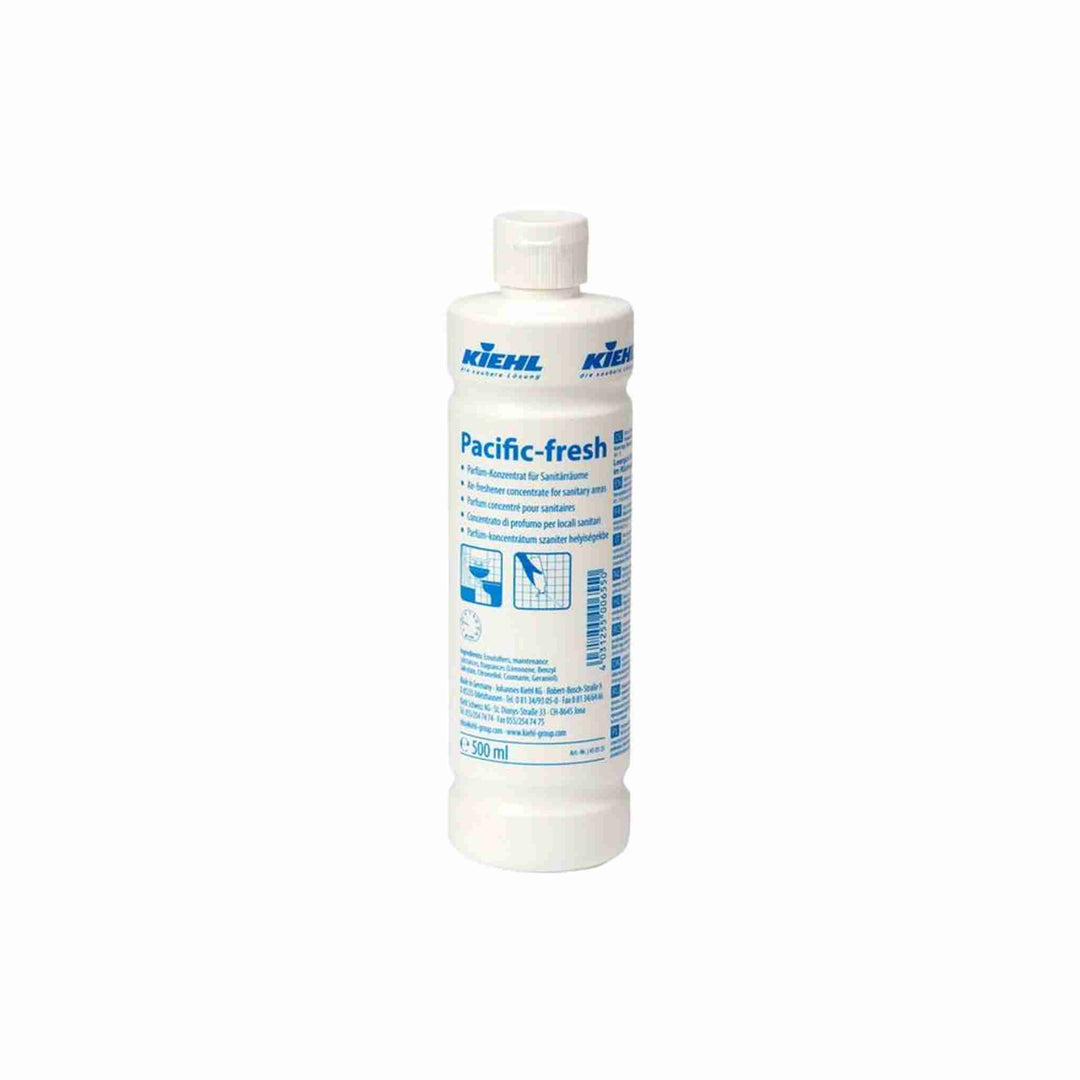 Effektiv sanitetsluftfrisker Pacific-Fresh neutraliserer lugt med få sprøjt, efterlader frisk duft. 500 ml.