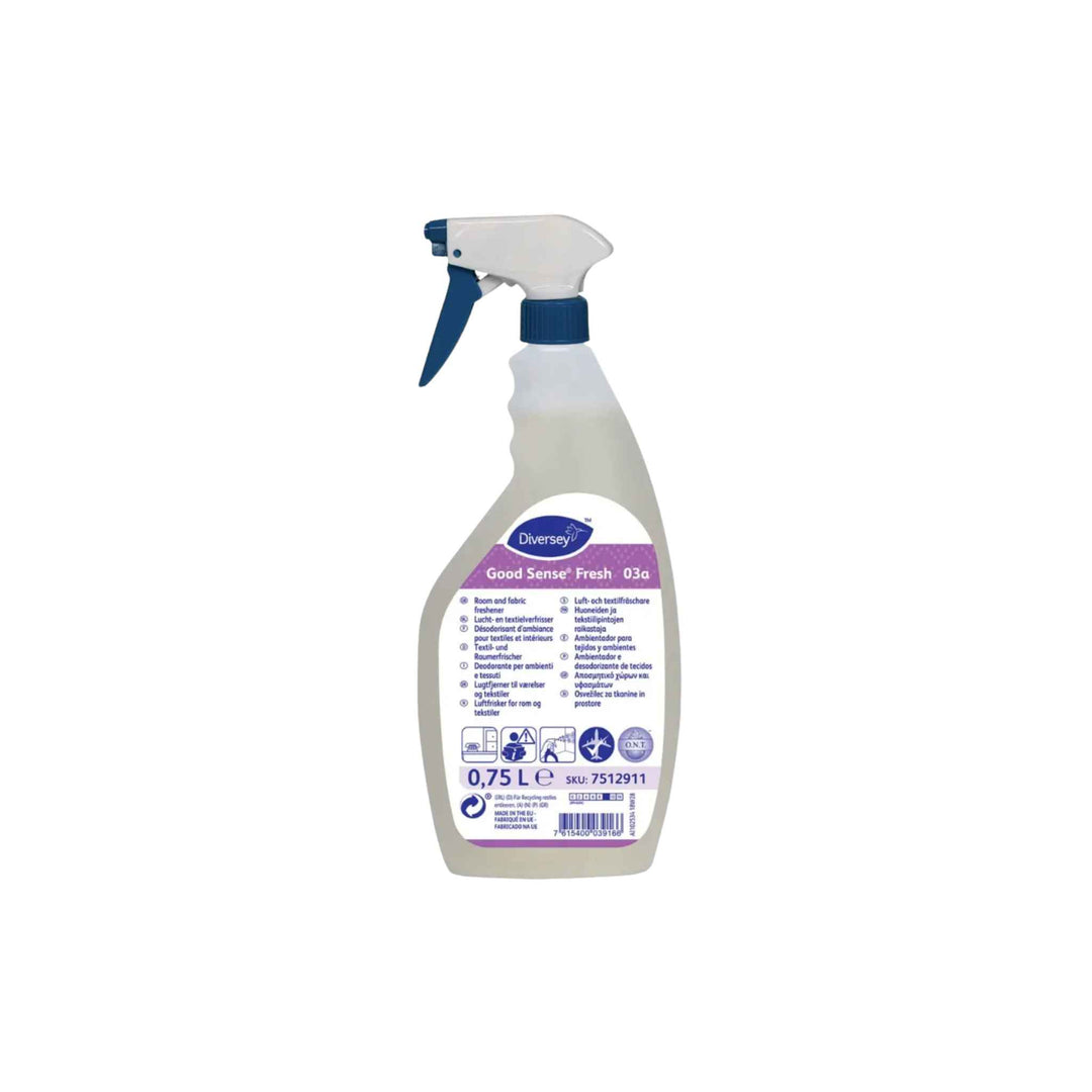 Diversey Good Sense Fresh O3a 750 ml. x 6 stk. Lugtfjerner med O.N.T.-teknologi, der neutraliserer og fjerner lugte.