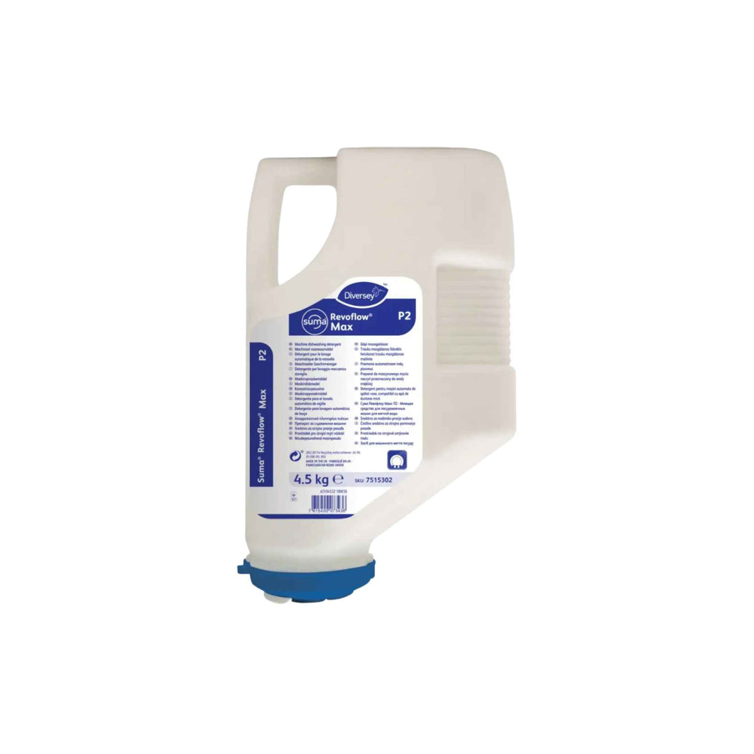 Diversey Suma RevoFlow Max P2 4,5 kg. x 3 stk. Svanemærket maskinopvaskemiddel uden klor til professionel brug.