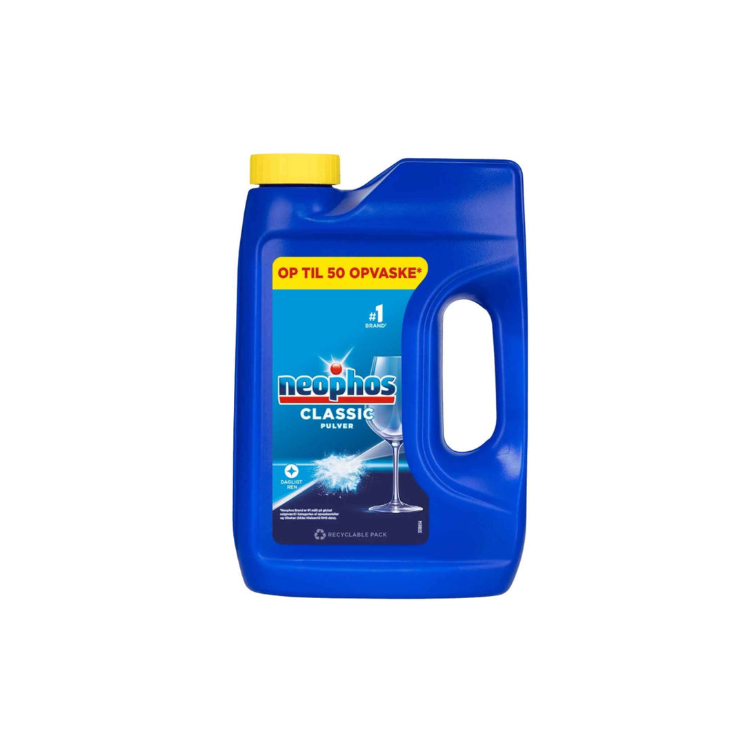 Neophos Classic opvaskepulver 1 kg – effektiv rengøring af gryder, pander og service med indbygget iblødsætning.