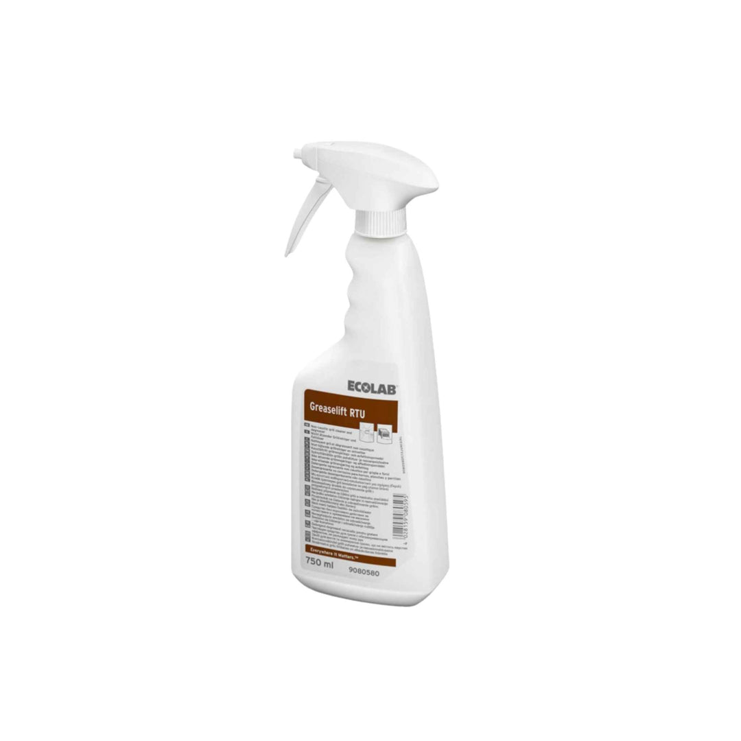 Ecolab Greaselift RTU ovnrengøring 750 ml. x 6 stk., effektiv mod fastbrændt fedt på ovne og grill, sikker at anvende.