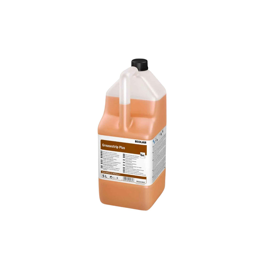 Ecolab Greasestrip Plus Gele 5 ltr. x 2 stk., kraftigt rengøringsmiddel til ovne og grill, fjerner fastbrændt fedt og olie.