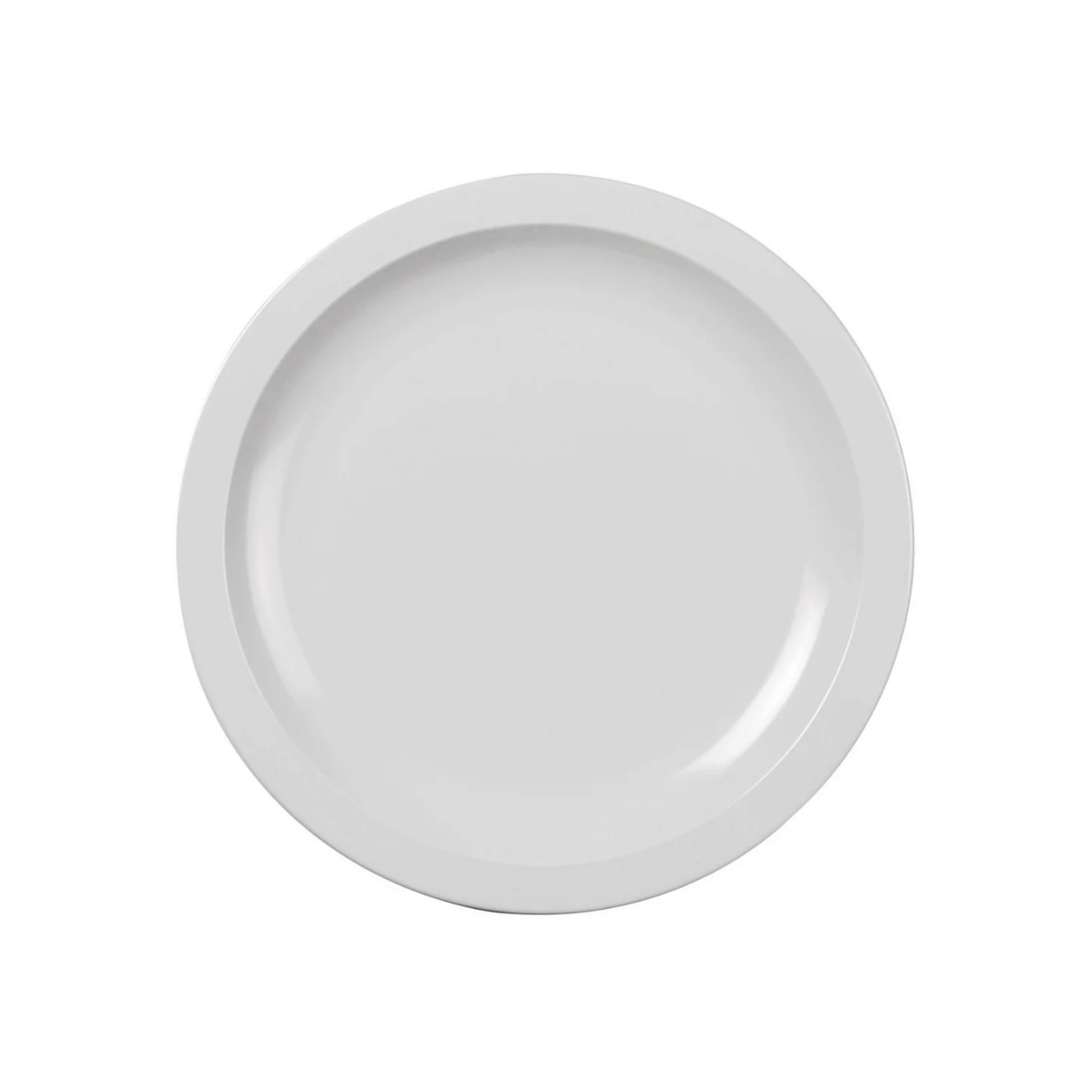Rosti Picnic melamintallerken 24,5 cm i hvid melamin, robust, letvægtig og egnet til både indendørs og udendørs brug.