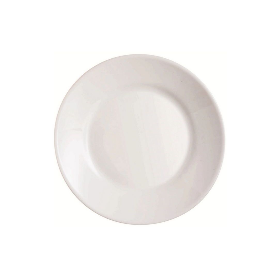 Hvid Arcopal tallerken, 19,5 cm, 6 stk., ideel til servering af hovedretter og salater.