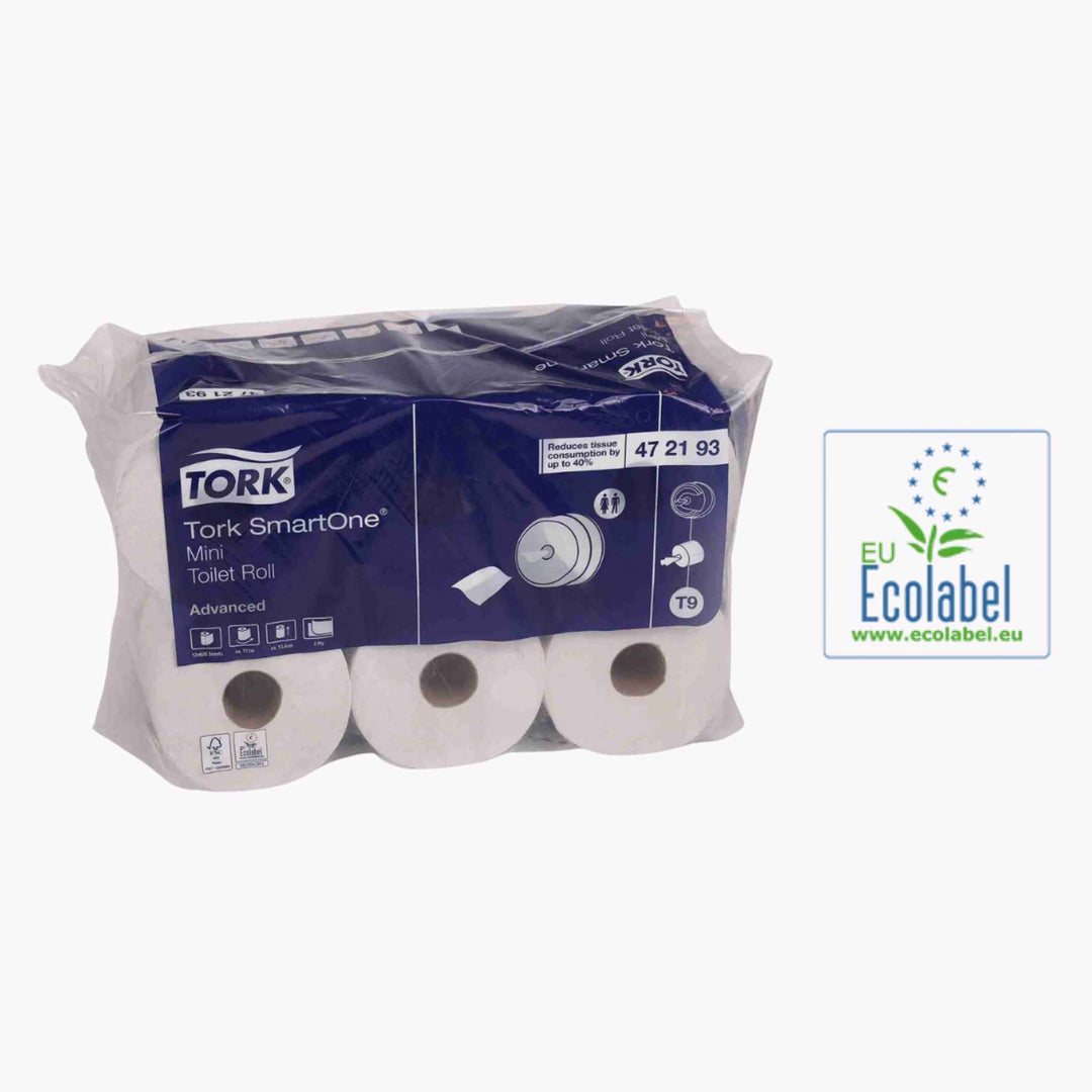 Tork T9 papir dispenserer ét ark ad gangen for hygiejne i kompakt format med høj kapacitet og nem vedligeholdelse.