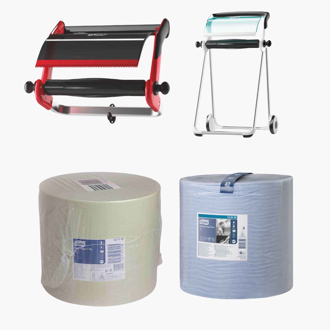 Tork W1 papir og dispenser giver effektiv aftørring, øget produktivitet og lavere driftsomkostninger.