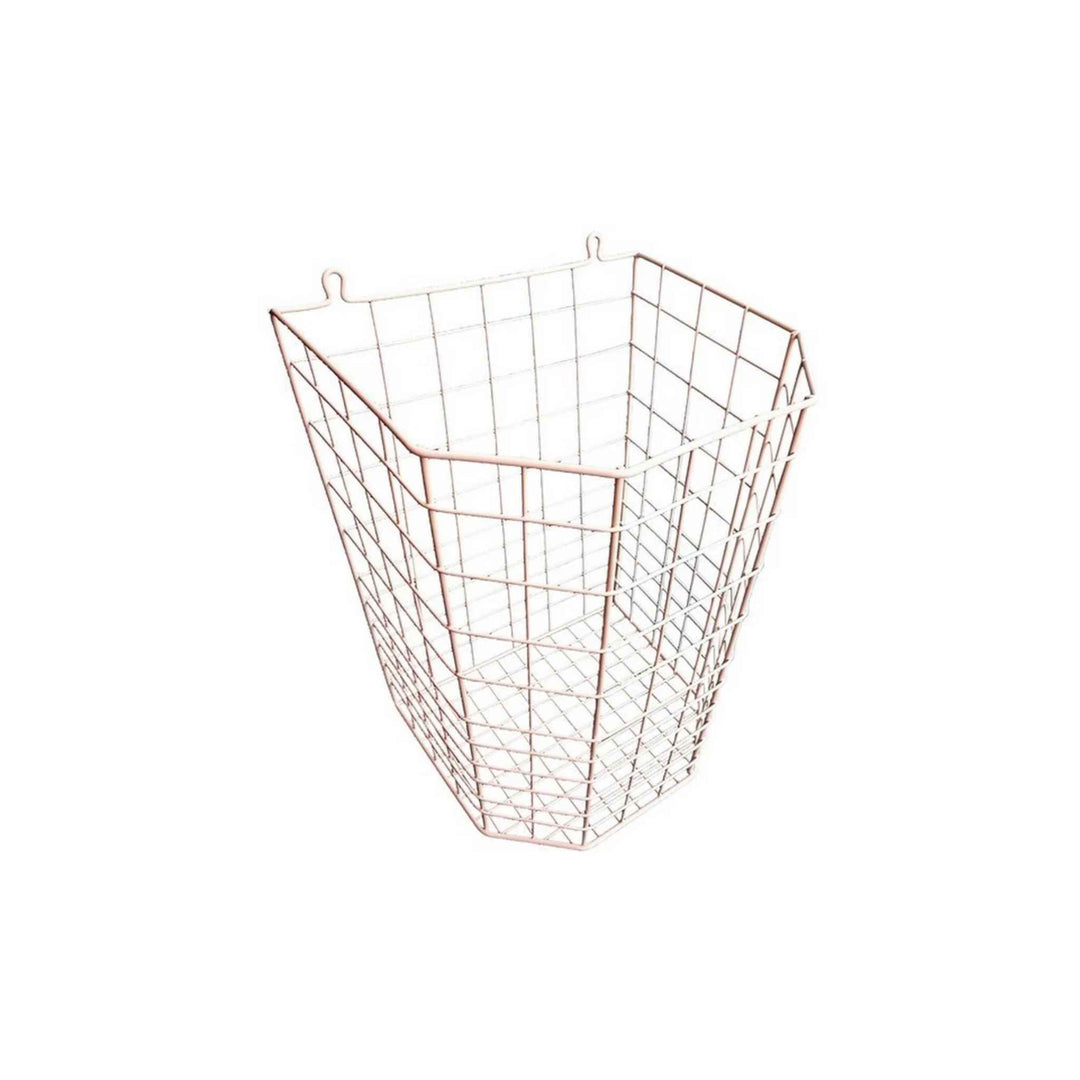 Stål trådkurv 50×50 cm til vægmontering, åben wire-design til nem opbevaring og affaldsposer.