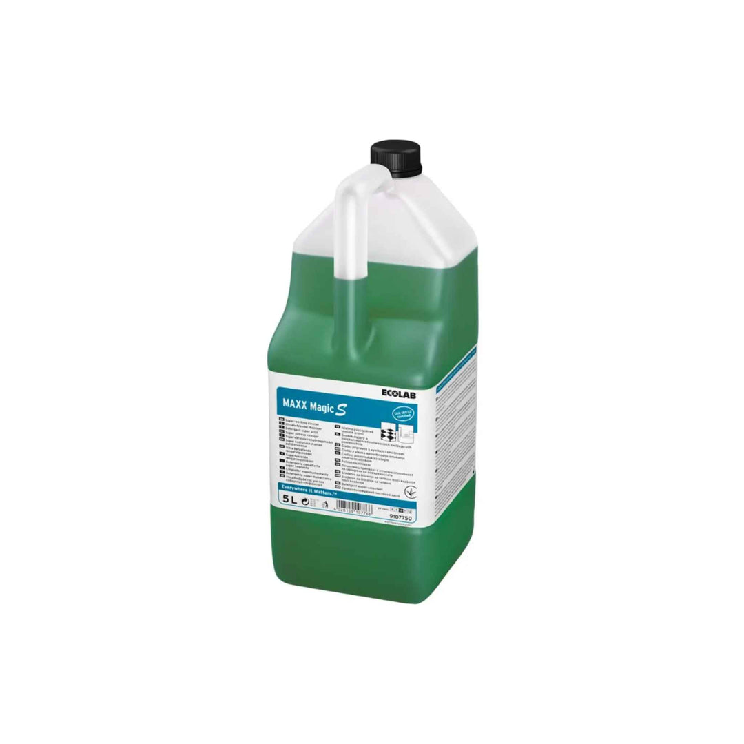 Ecolab Maxx Magic S universalrengøring 5 ltr. x 2 stk., effektiv mod snavs og fedt, velegnet til manuel og maskinel rengøring.