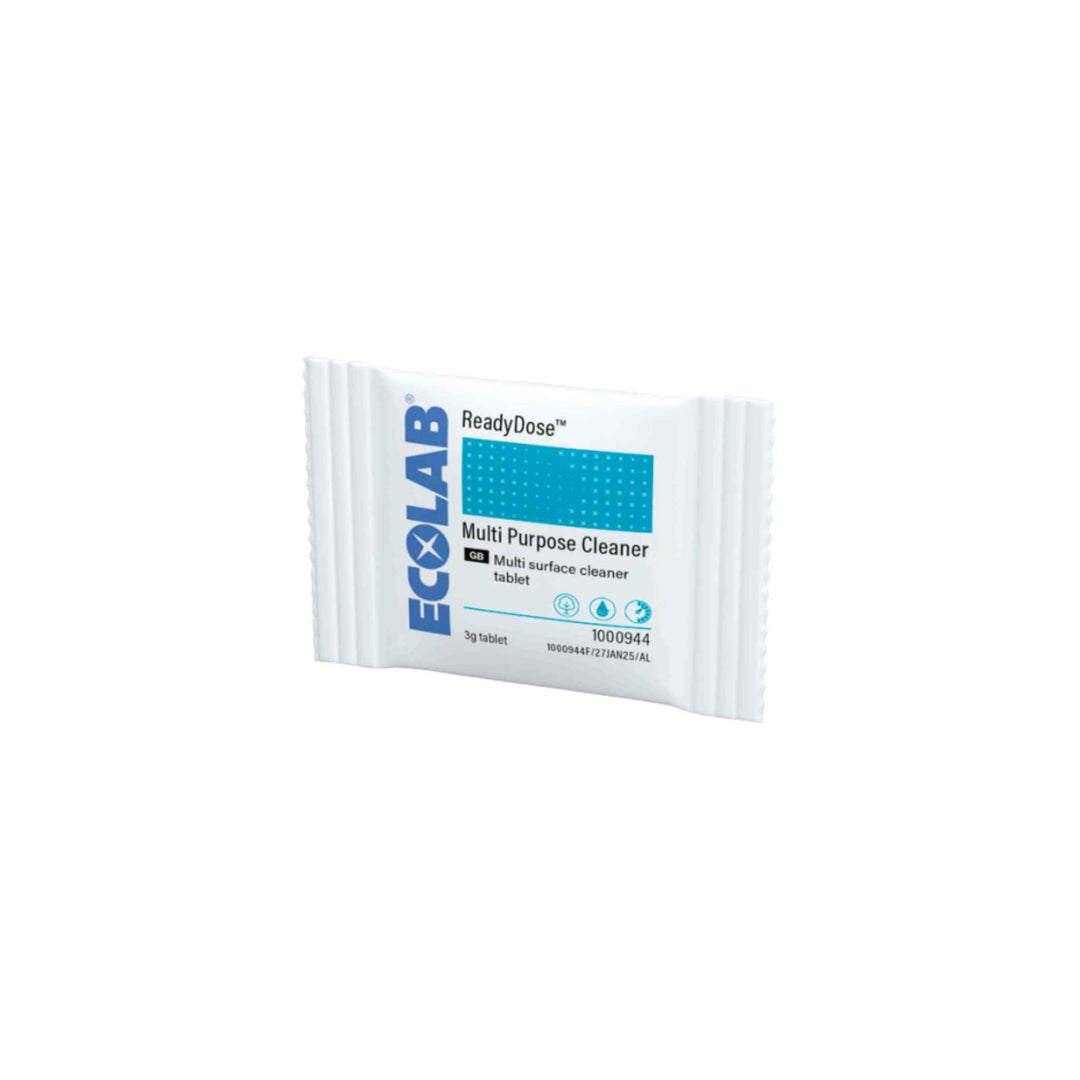 Ecolab ReadyDose Tabs universalrengøring 50 stk., tabletter til effektiv rengøring af glas, bordplader og inventar.