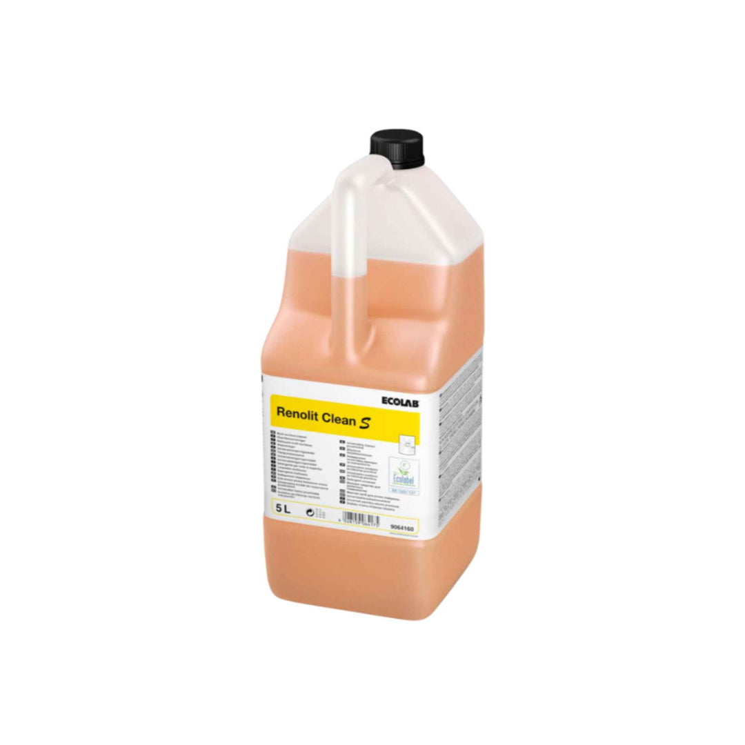 Ecolab Renolit Clean S universalrengøring 5 ltr. x 2 stk., effektiv mod fedt og snavs i køkkener, EU Ecolabel certificeret.