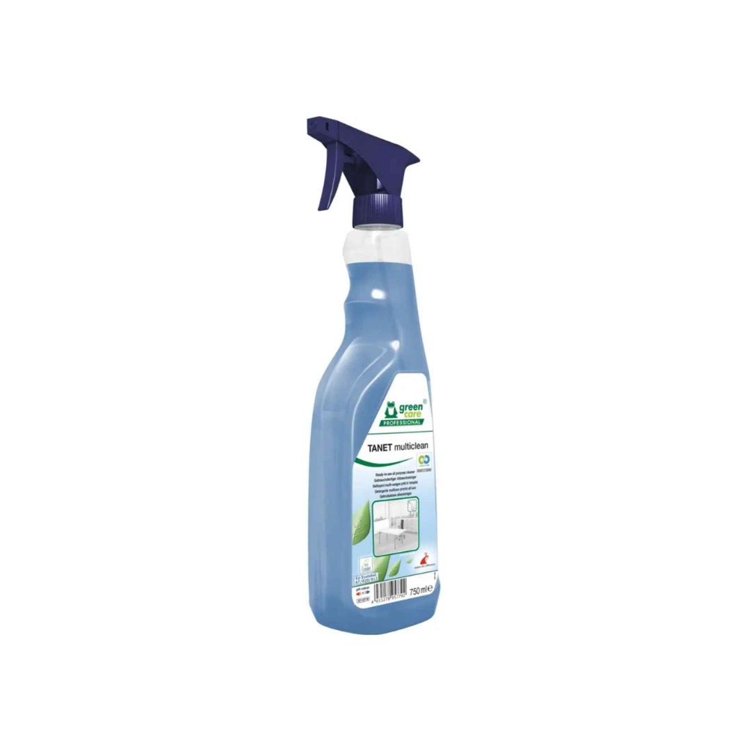 Tana Tanet Multiclean universalrengøring 750 ml. x 10 stk., klar-til-brug middel til overflader, effektiv mod snavs og fedt.