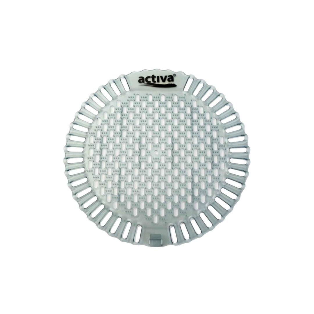 Urinalmåtter Activa med frisk duft og plastribber til hygiejnisk og stabil brug i urinaler.