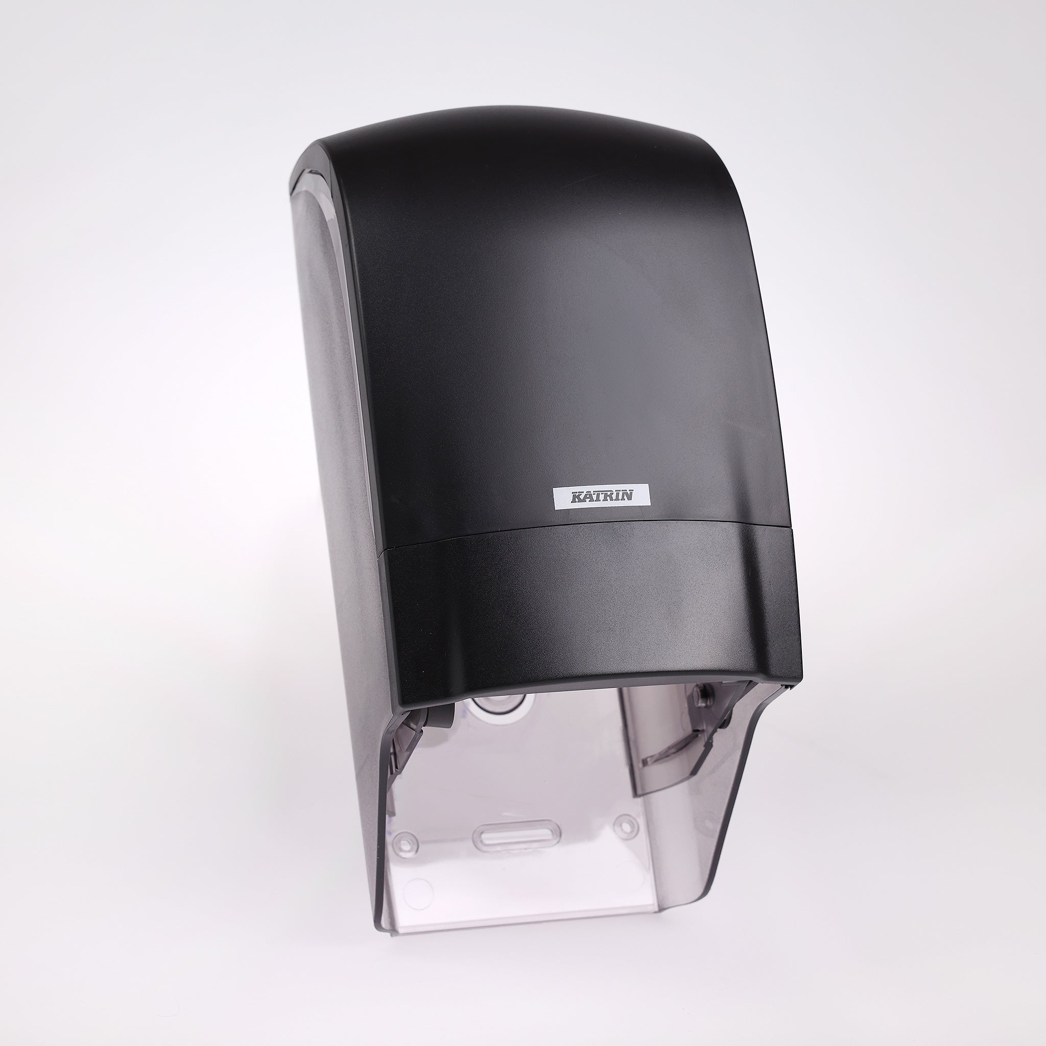 Praktisk toiletpapirdispenser fra Katrin. Kan indeholde 2 toiletruller, og skifter automatisk rullen, når den ene er opbrugt. 