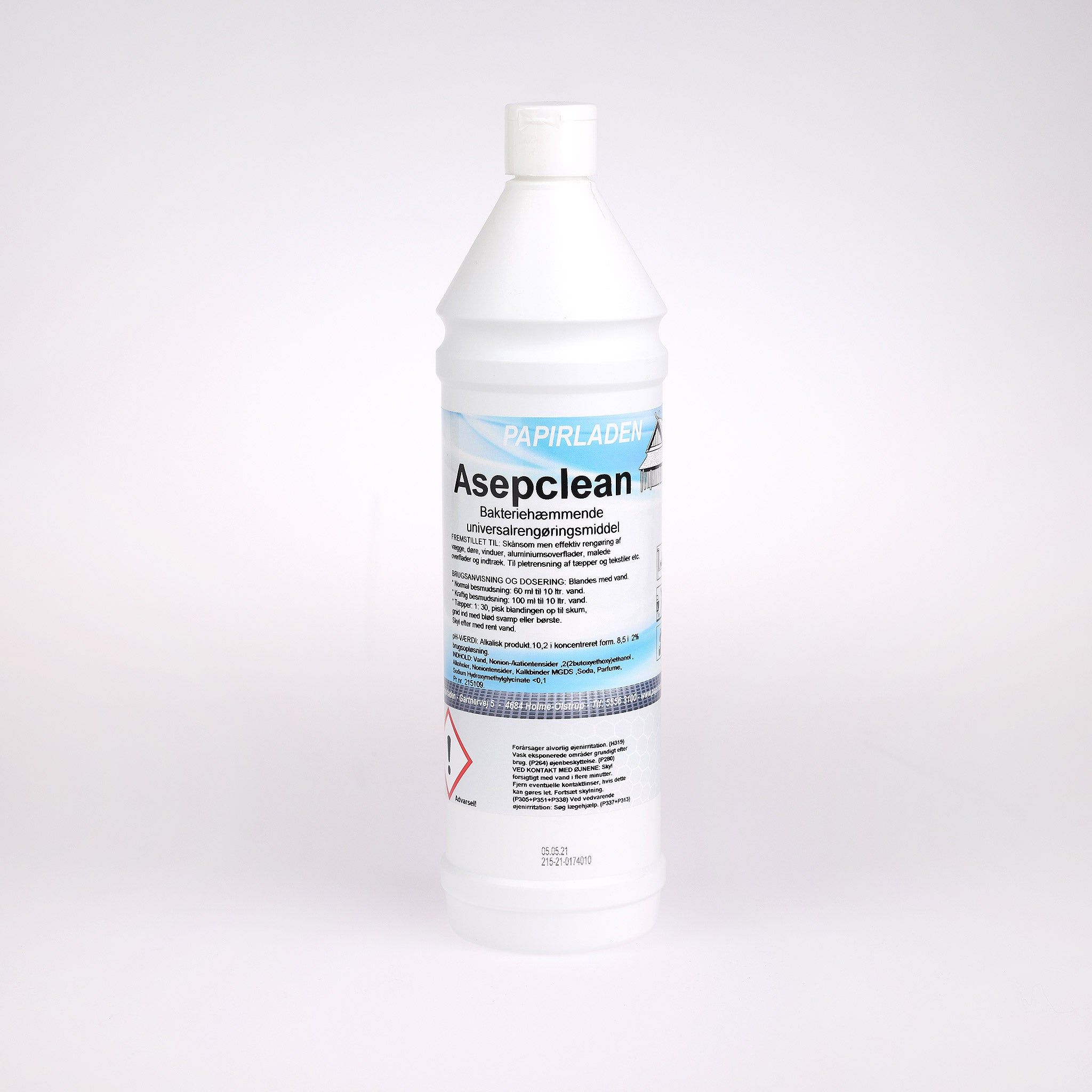 Universalrengøring Asepclean sikrer dig en bakteriehæmmende rengøring og opløser nemt sekret, så vira ikke formerer sig.