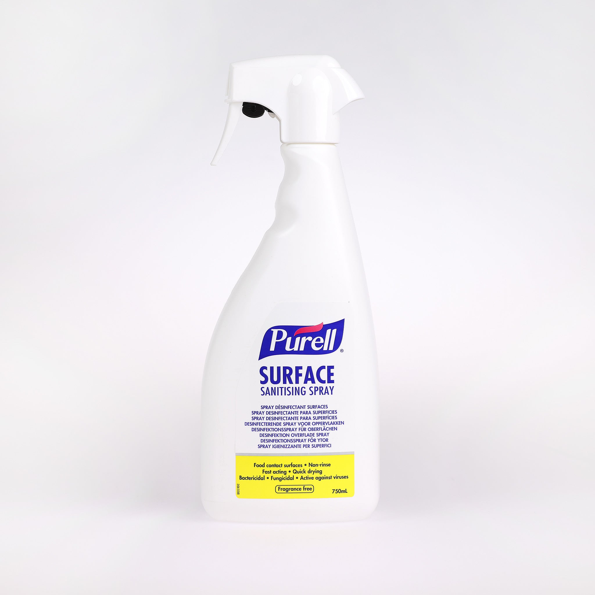Desinfektionsspray Purell Surface, 750 ml. beskytter effektivt dine overflader mod bakterier, svamp og vira. Køb hos Cares.dk.