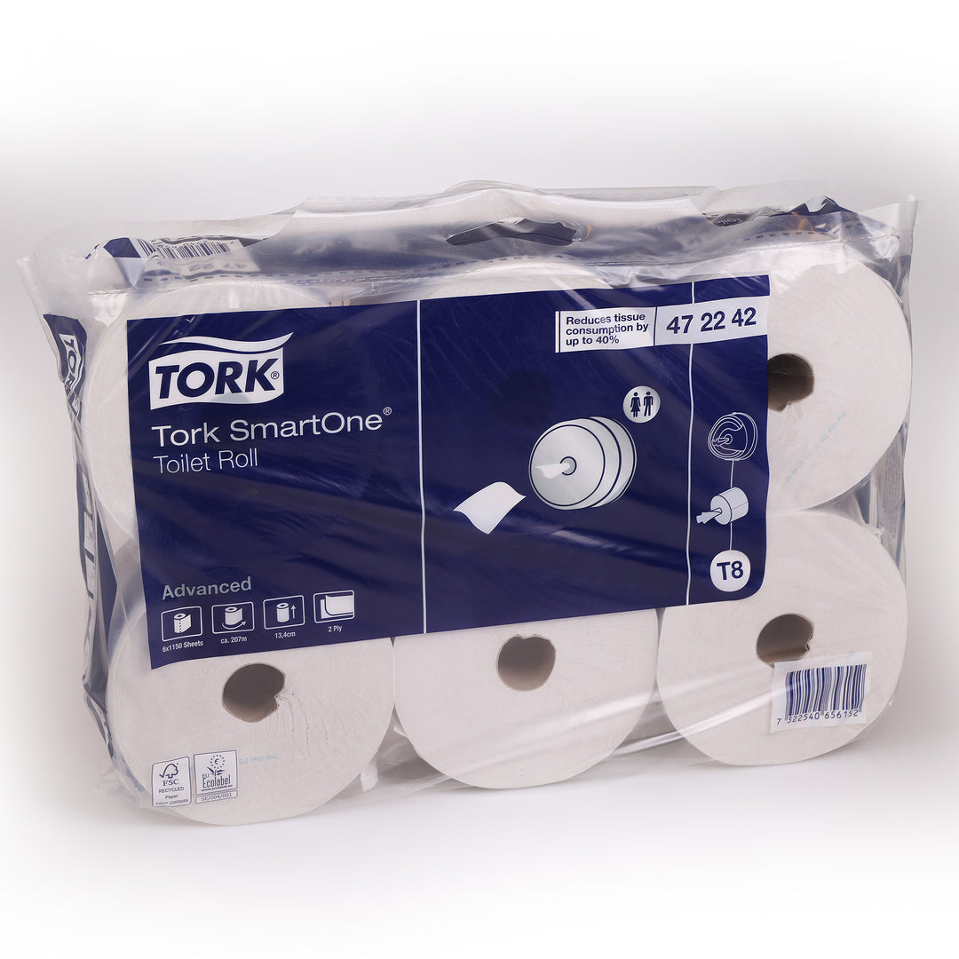 Toiletpapir Tork T8 SmartOne Advanced 2-lags 472242, 1150 ark x 6 rl.
