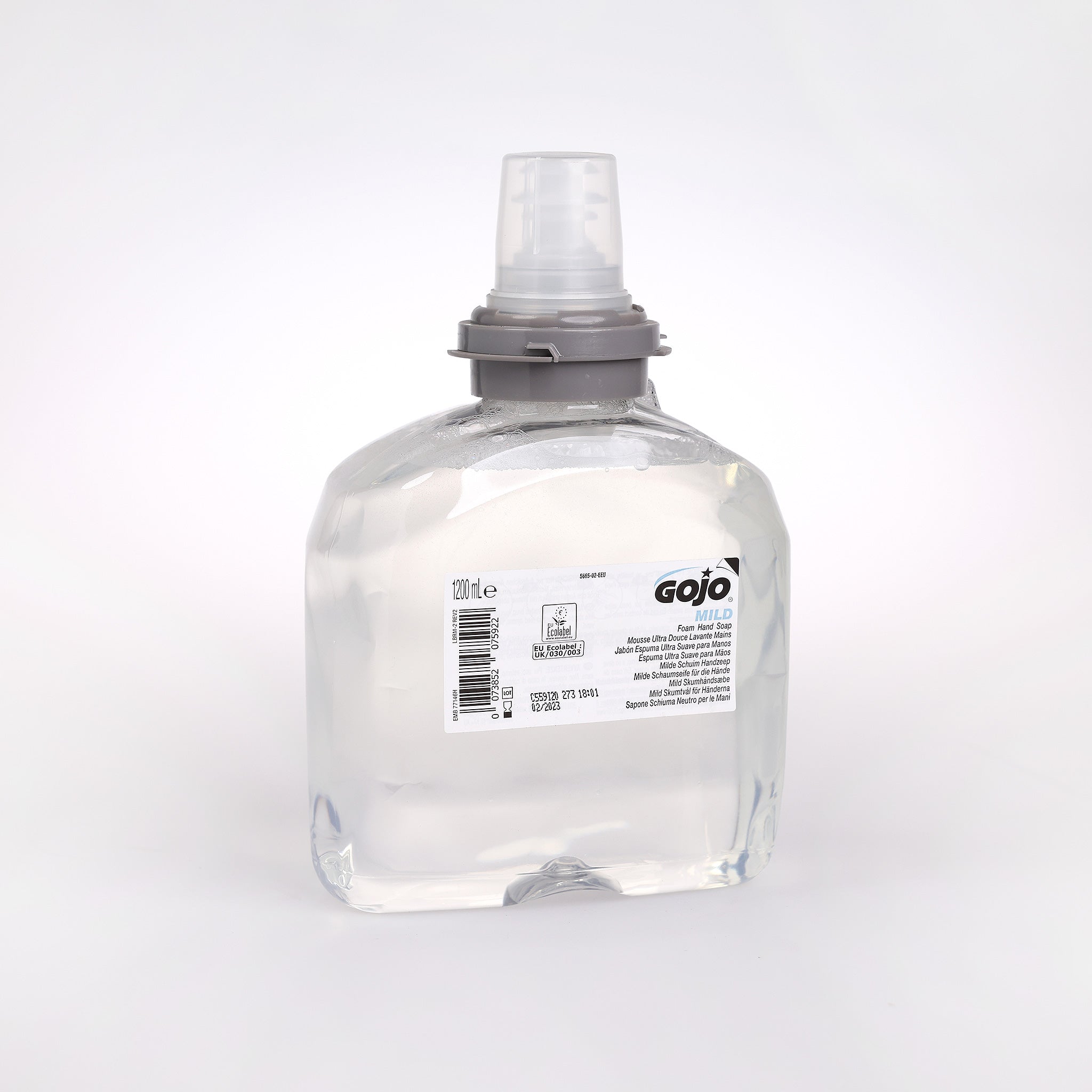 Håndsæben Gojo Mild TFX Refill kan findes hos Cares.dk. Skumsæben er uden parfume og farve, og giver en effektiv håndvask.
