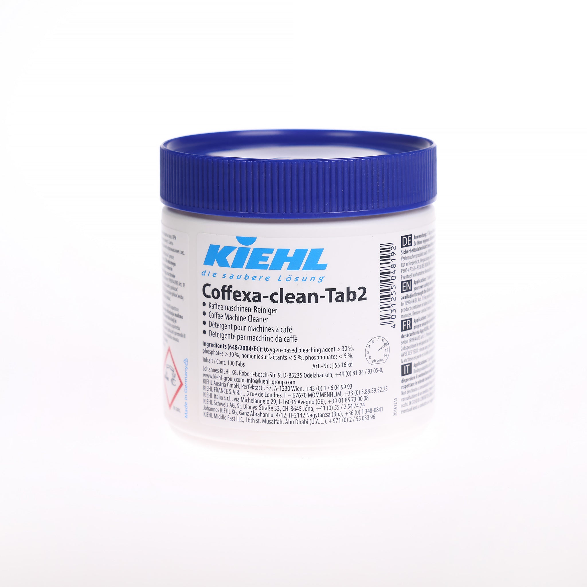 Kiehl Coffexa-Clean-Tab2 rengøringstabs fjerner effektivt kaffeolie, fedt og andre efterladenskaber i kaffemaskiner og lign.