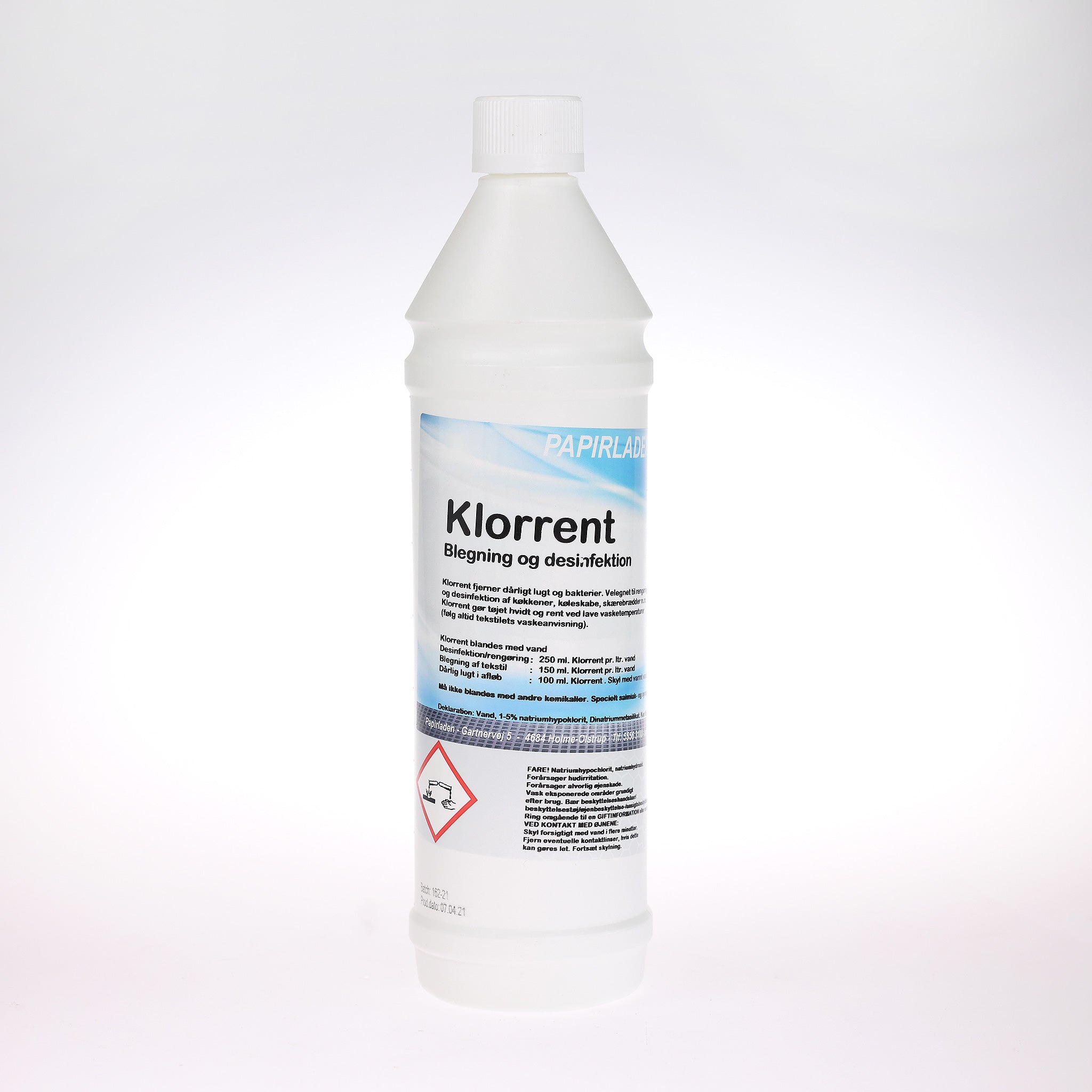 Desinficerende Klorin tilbydes af Cares.dk. Giver en hygiejnisk rengøring og bekæmper effektivt bakterier og virus fra overflader.